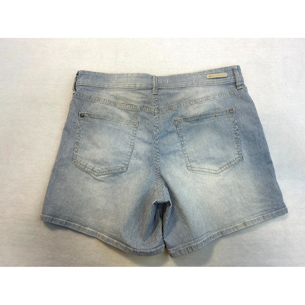 Anthro x Pilcro Blue White Railroad Stripe Anthropologie Hypen Shorts Womens 30 - Picture 10 of 16